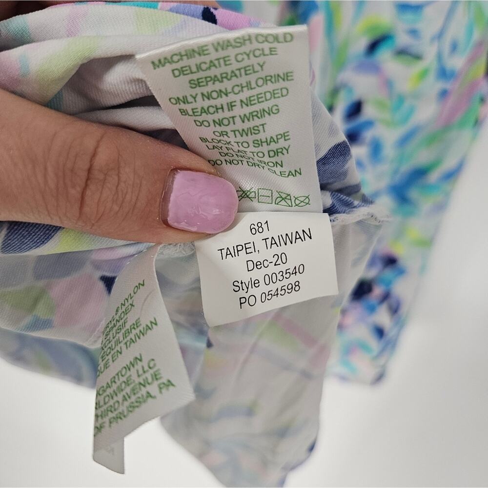Lilly Pulitzer Blue and Green Patterned Tank Top - Picture 7 of 8
